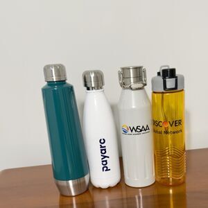 Set Of Water Bottles (3 Stainless And 1 Plastic)